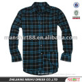 blue&black check flannel shirt cotton fashion casual shirts